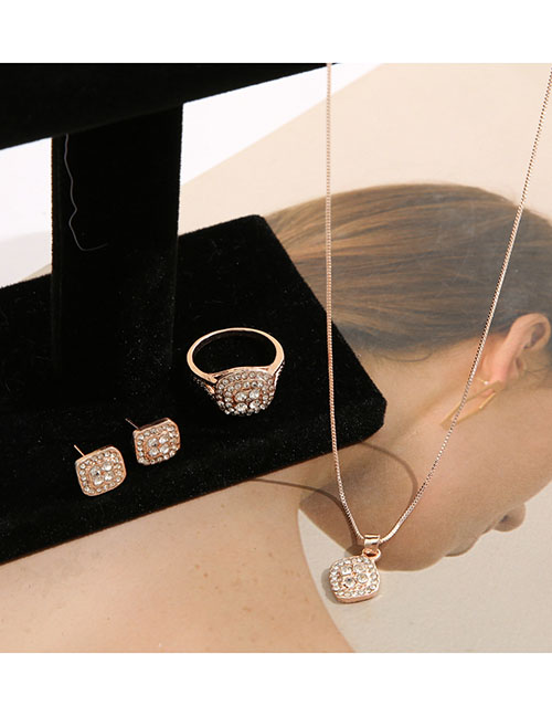 Fashion 5# Copper Set Round Zirconia Geometric Bracelet