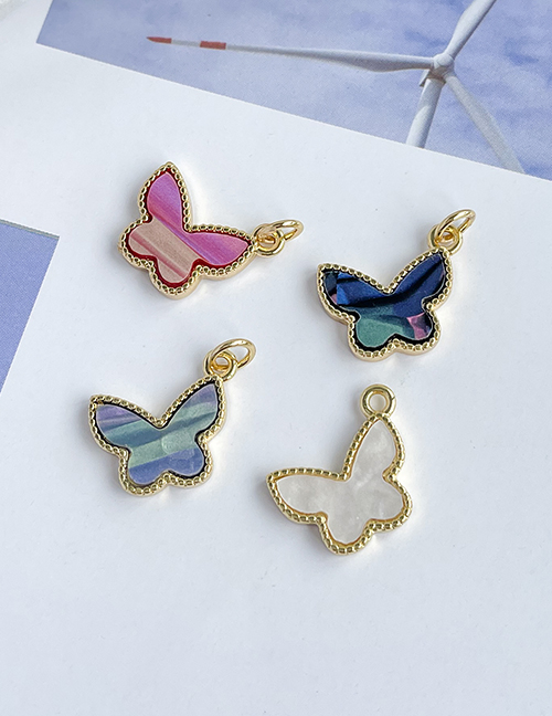 Fashion Color Copper Shell Butterfly Pendant Accessory