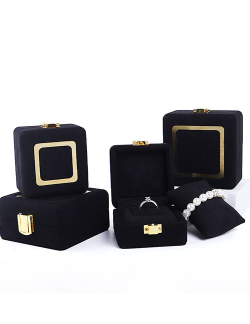 Fashion Black Pillow Bag Watch Bracelet Box 100*100*50cm Fabric Metal Buckle Square Jewelry Box