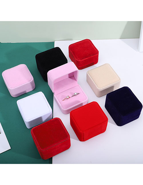 Fashion Coffee Color Ring Box (6.5*7.5*4.7cm) Round Corner Flannel Jewelry Storage Box