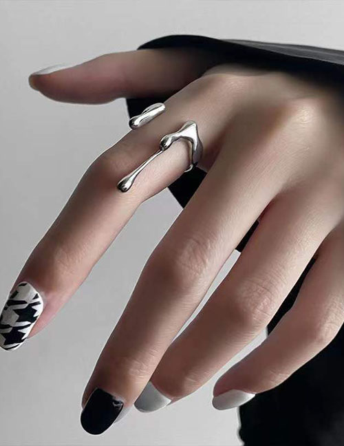 Fashion 9# Metal Geometric Irregular Split Ring