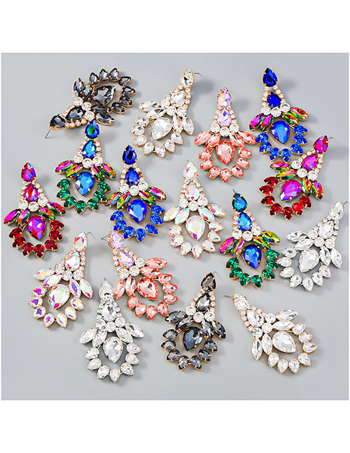 Fashion Rose Gold Alloy Diamond Geometric Tassel Earrings