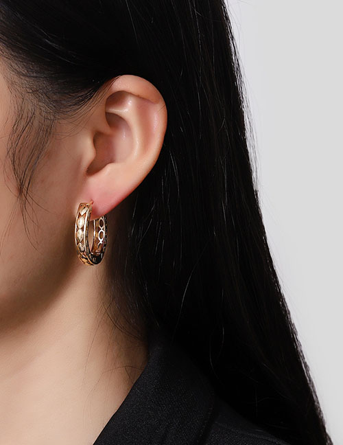 Fashion Silver Gold-plated Metal Cutout Earrings