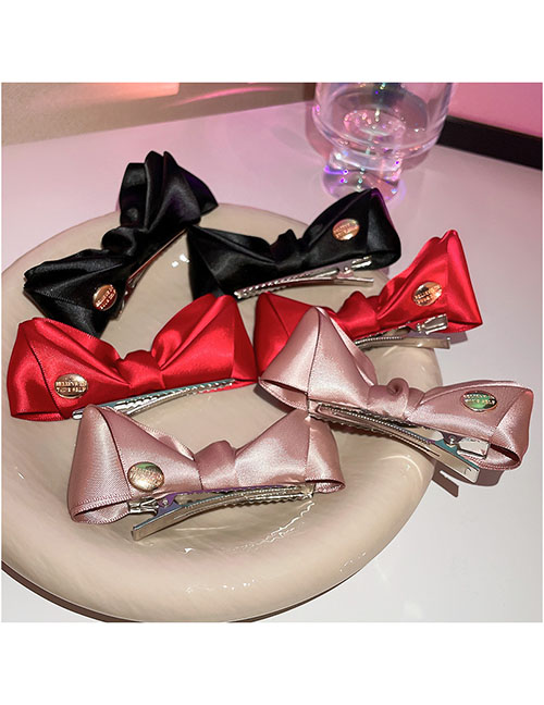 Fashion Duckbill Clip-pink (set Of 2) Fabric Letter Bow Hair Clip