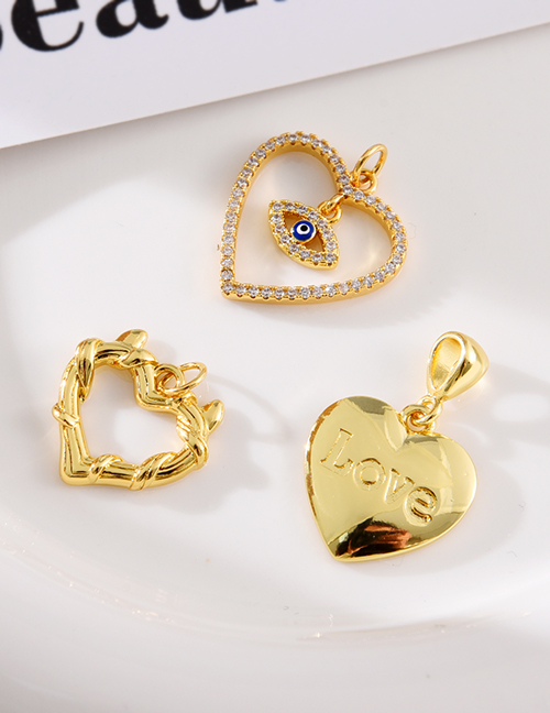 Fashion Golden 1 Brass Zirconia Heart Eye Pendant Accessory