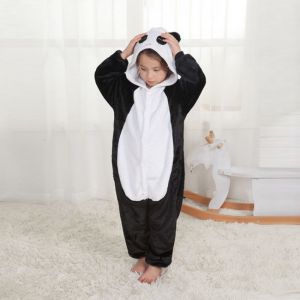 Pijama De Una Pieza De Franela Con Dibujos Animados De Panda
