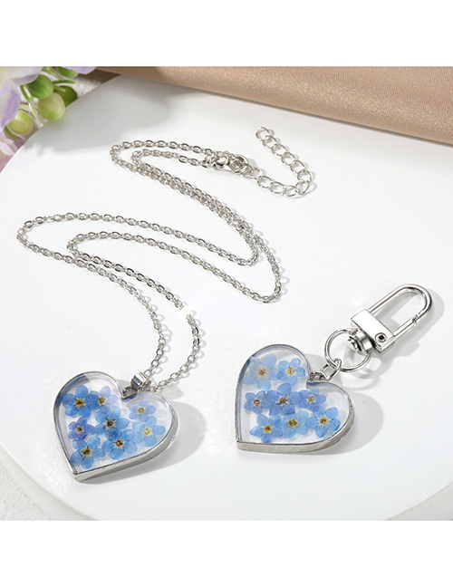 Fashion Heart Necklace Plastic Heart Dried Flower Necklace
