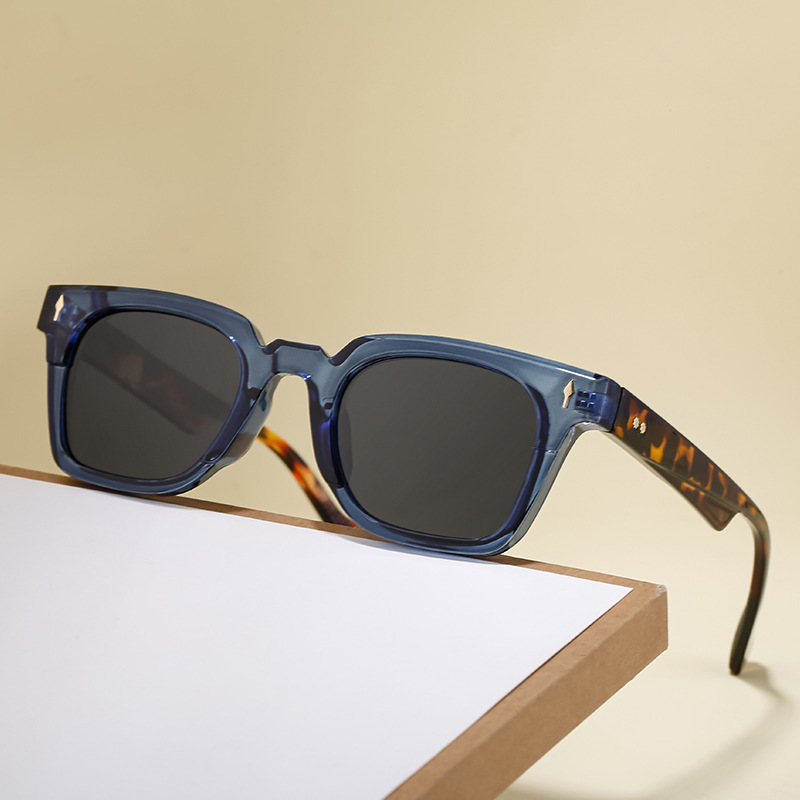 Fashion Polarized Support Surface Dark Tea Gold Full Tea Pc Square Small Frame Sunglasses