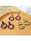 Fashion Color Alloy Diamond Hollow Round Stud Earrings