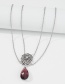 Fashion Silver Color Double Layer Spider Web Drop Diamond Necklace