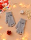 Fashion Pink Fabric Plush Letter Love Touch Screen Gloves