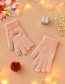 Fashion Pink Fabric Plush Bear Touch Screen Gloves