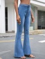 Fashion Light Blue High-rise Stretch Flared Jeans