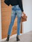 Fashion Blue Ripped High-rise Jeans