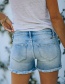 Fashion Black High-waisted Denim Shorts With Ripped Holes