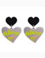 Fashion Grey Acrylic Sheet Heart-shaped English Earrings