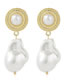 Fashion Gold Color Alloy Geometric Shaped Pearl Earrings
