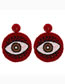 Fashion Eye Rice Bead Woven Geometric Eye Stud Earrings