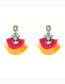 Fashion Red Alloy Drop Diamond Color Tassel Earrings