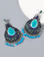 Fashion Blue Alloy Geometric Hollow Earrings