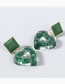 Fashion Green Alloy Resin Transparent Love Earrings
