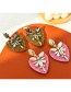 Fashion Ab Color Alloy Diamond Butterfly Rice Bead Love Stud Earrings