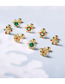 Fashion 774 Golden Copper Gilded Christmas Snowflake Pierced Earrings