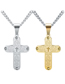 Fashion Gold Titanium Steel Cross Scripture Necklace