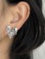 Fashion Silver Color Alloy Set Zirconium Geometric Stud Earrings
