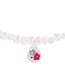 Fashion White Pearl Beaded Drop Print Pendant Necklace