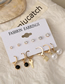 Fashion Gold Alloy Diamond Gold Lock Key Pearl Earring Set