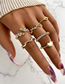 Fashion Gold Alloy Diamond Willow Leaf Love Ring Set