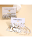 Fashion Gold Alloy Heart Pearl Trapezoid Geometric Earring Set