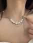 Fashion Silver Alloy Pearl Beaded Chain Necklace