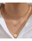 Fashion Gold Alloy Geometric Disc Multilayer Necklace