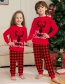 Fashion Mother Picture Color Christmas Print Crew Neck Long Sleeve Top Trousers Set