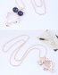 Fashion Rose Gold+blue Owl Pendant Decorated Long Necklace