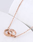 Elegant Rose Gold Circular Rings Decorated Necklace