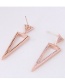 Fashion Silver Color Triangle Shape Design Earrings