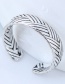 Fashion Silver Color Stripe Pattern Decorated Simple Opening Ring