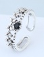 Fashion Silver Color Flower Shape Decorated Opening Ring