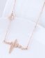 Fashion Rose Gold Wave Shape Decorated Necklace