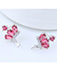Fashion Pink Crown Shape Decorated Earrings