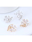 Sweet Silver Color Diamond Decorated Flower Shape Earrings