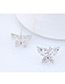 Sweet Silver Color Butterfly Shape Design Pure Color Earrings