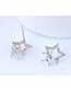 Sweet Silver Color Double Stars Shape Design Earrings