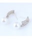 Fashion White Round Shape Decorated Earrings
