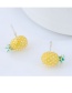 Fashion Yellow Pineapple Shape Decorated Earrings