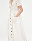Fashion White Button Decorated Dress