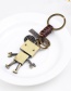 Fashion Gold Color Robot Shape Decorated Keychain
